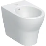 Bidé al suelo serie Geberit Selnova Premium, adosado a la pared, forma cerrada. Blanco